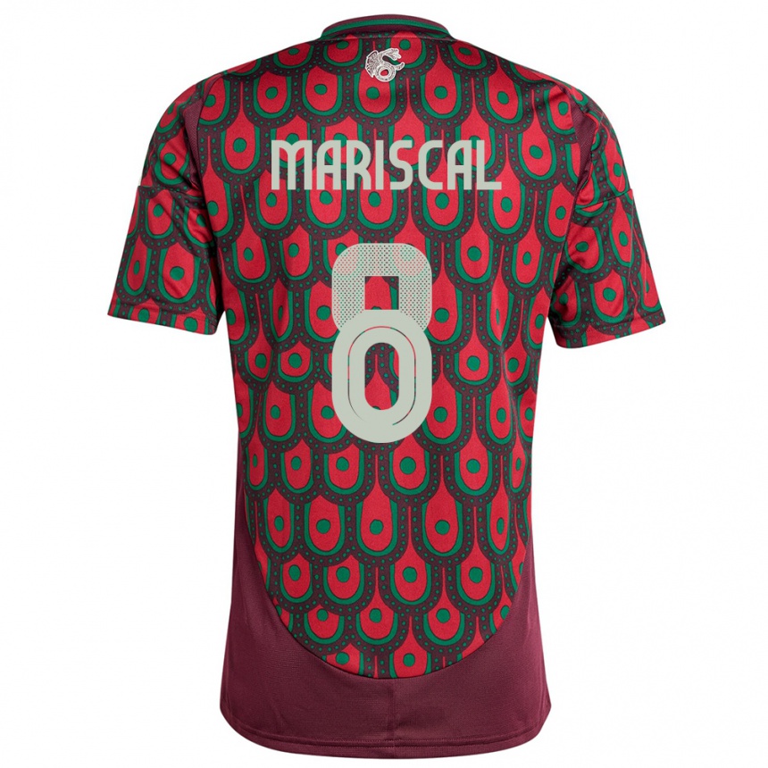 Niño Fútbol Camiseta México Salvador Mariscal #8 Granate 1ª Equipación 24-26