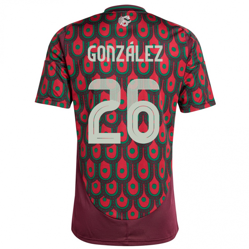 Niño Fútbol Camiseta México Bryan Gonzalez #26 Granate 1ª Equipación 24-26