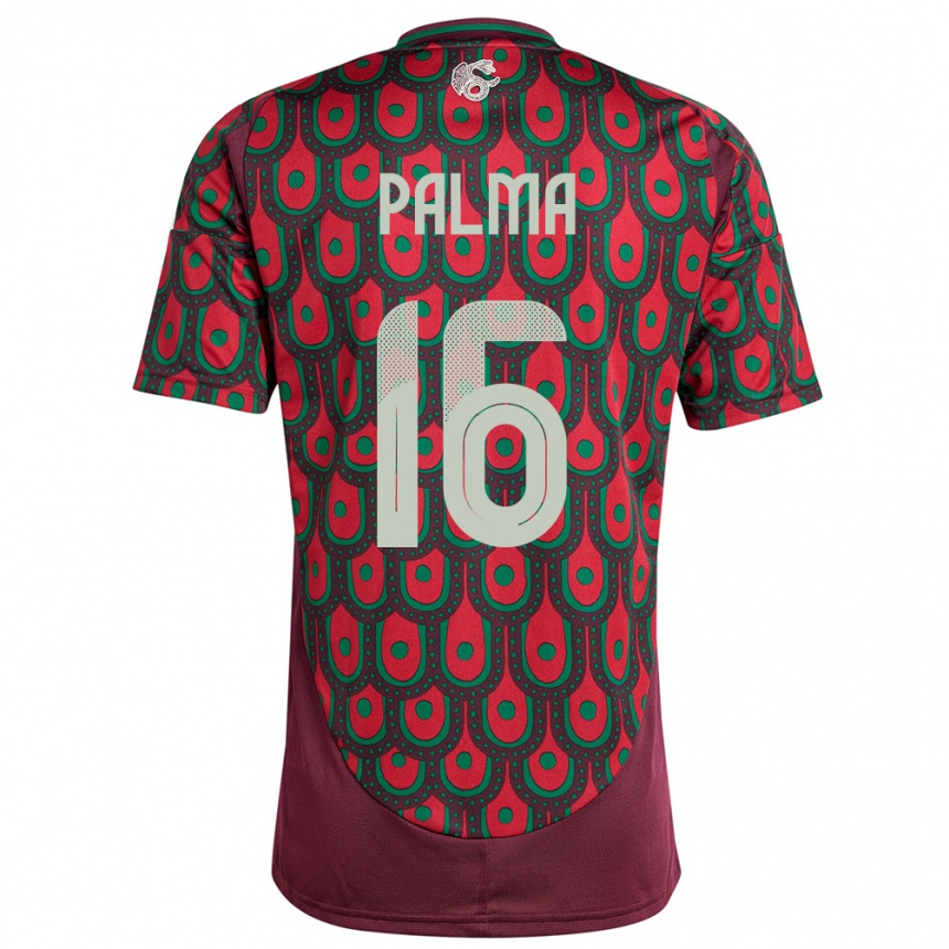 Niño Fútbol Camiseta México Rafael Palma #16 Granate 1ª Equipación 24-26