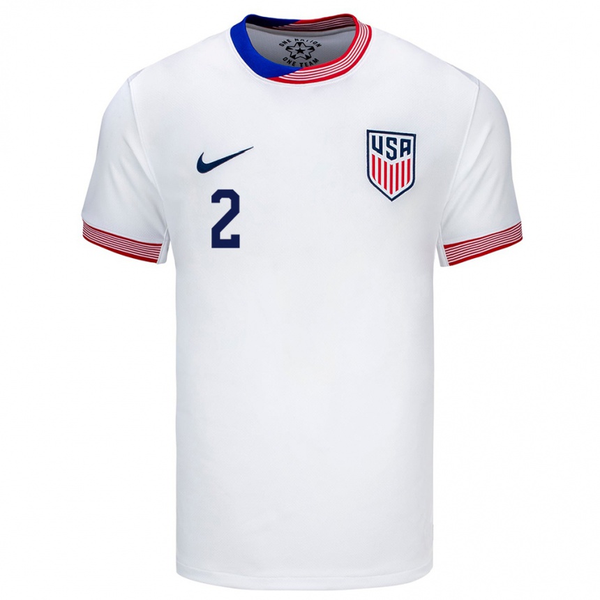 Niño Fútbol Camiseta Estados Unidos Oscar Verhoeven #2 Blanco 1ª Equipación 24-26