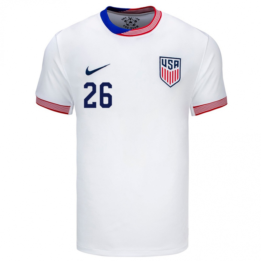 Niño Fútbol Camiseta Estados Unidos Josh Sargent #26 Blanco 1ª Equipación 24-26