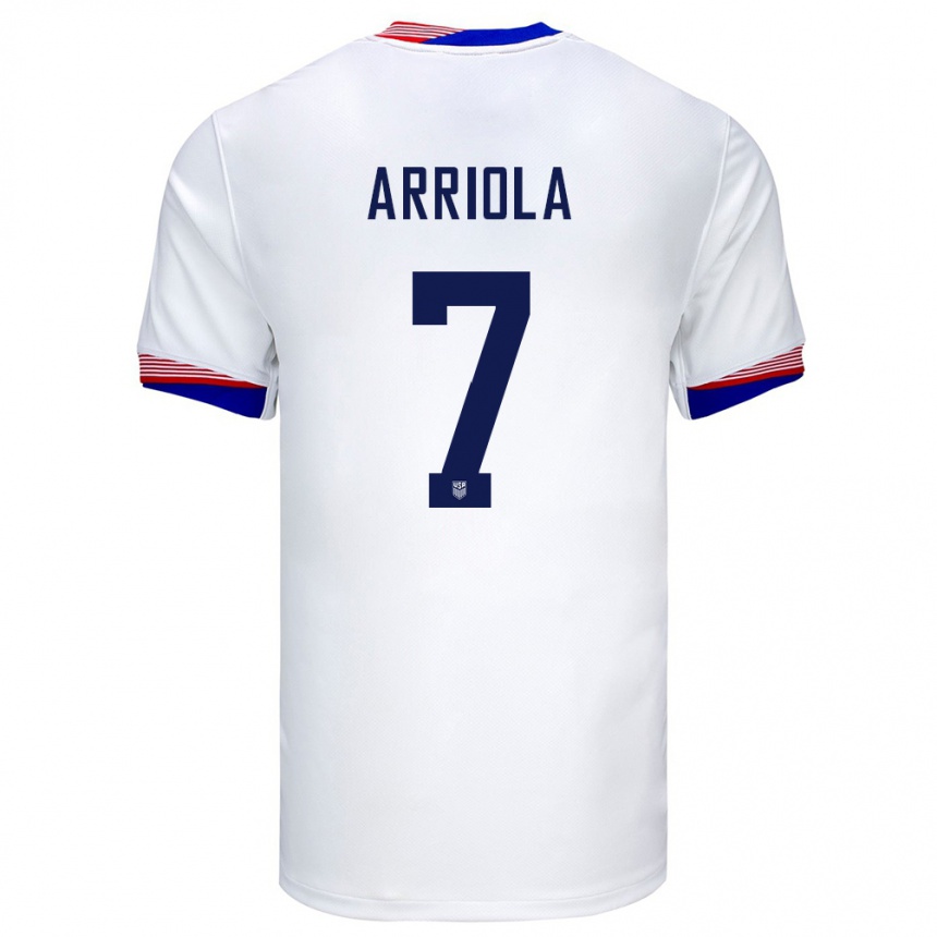 Niño Fútbol Camiseta Estados Unidos Paul Arriola #7 Blanco 1ª Equipación 24-26