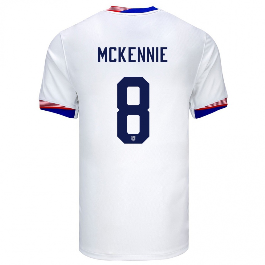 Niño Fútbol Camiseta Estados Unidos Weston Mckennie #8 Blanco 1ª Equipación 24-26