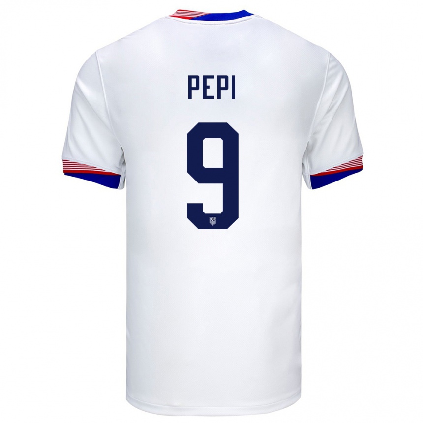 Niño Fútbol Camiseta Estados Unidos Ricardo Pepi #9 Blanco 1ª Equipación 24-26