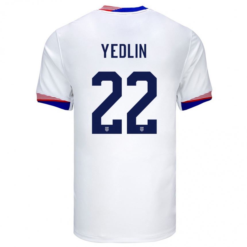 Niño Fútbol Camiseta Estados Unidos Deandre Yedlin #22 Blanco 1ª Equipación 24-26