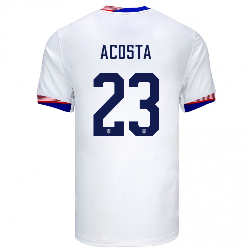 Niño Fútbol Camiseta Estados Unidos Kellyn Acosta #23 Blanco 1ª Equipación 24-26