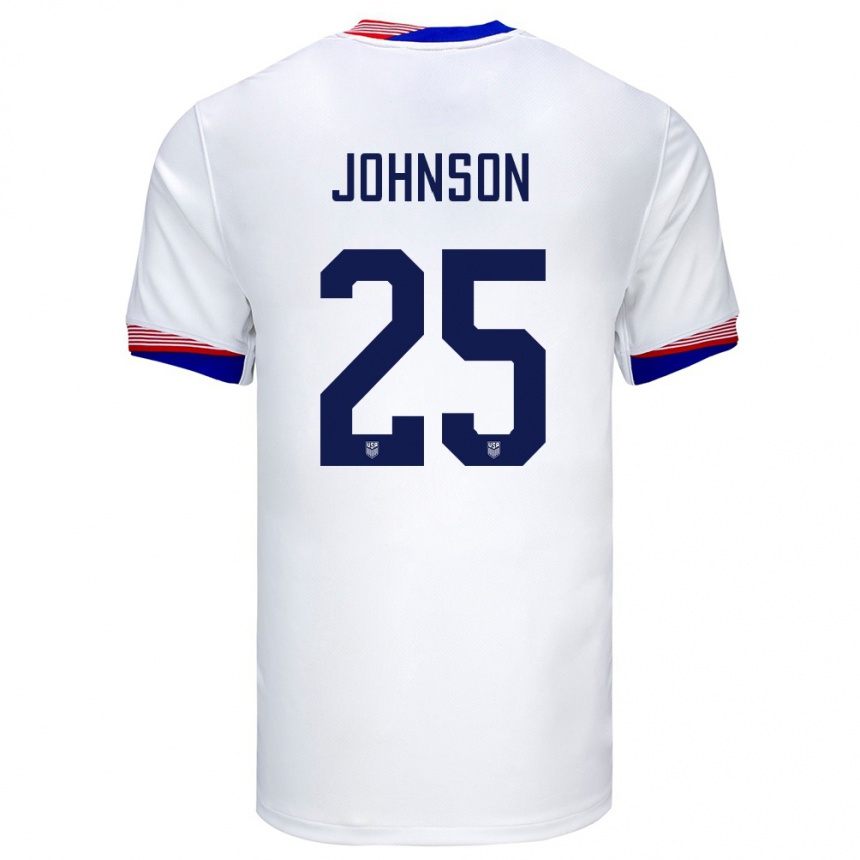 Niño Fútbol Camiseta Estados Unidos Sean Johnson #25 Blanco 1ª Equipación 24-26