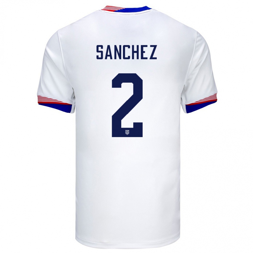 Niño Fútbol Camiseta Estados Unidos Ashley Sanchez #2 Blanco 1ª Equipación 24-26