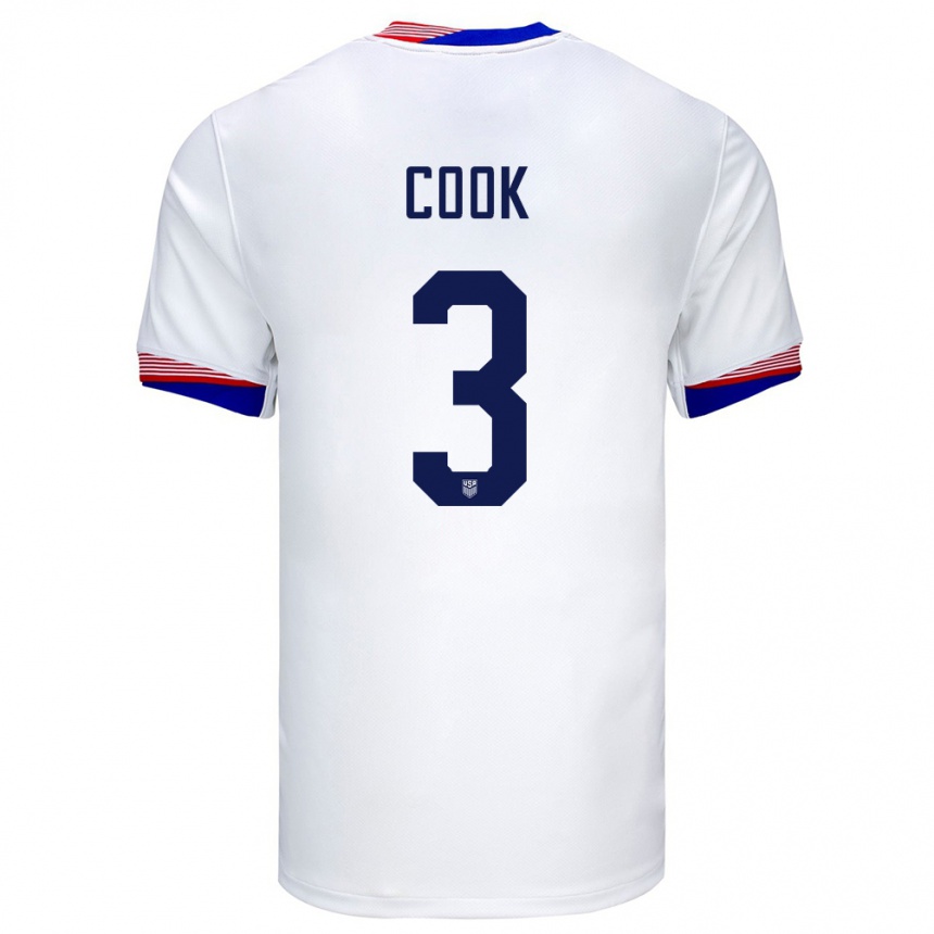 Niño Fútbol Camiseta Estados Unidos Alana Cook #3 Blanco 1ª Equipación 24-26