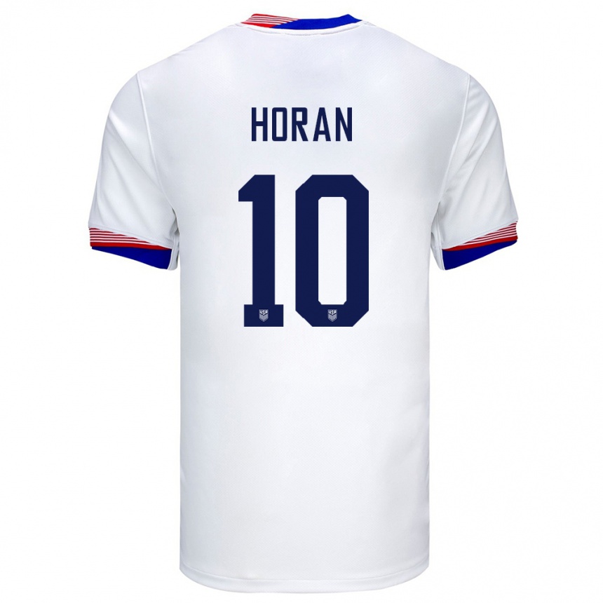 Niño Fútbol Camiseta Estados Unidos Lindsey Horan #10 Blanco 1ª Equipación 24-26