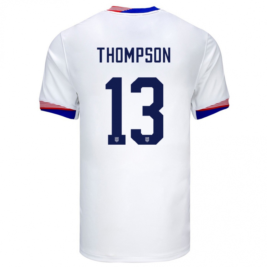 Niño Fútbol Camiseta Estados Unidos Alyssa Thompson #13 Blanco 1ª Equipación 24-26