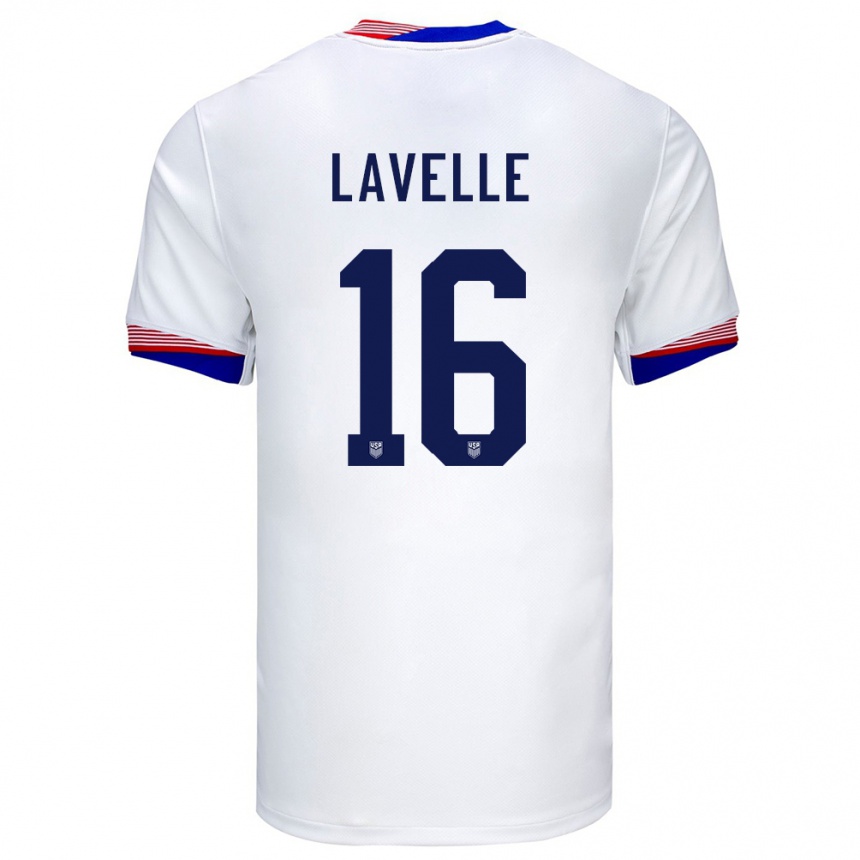 Niño Fútbol Camiseta Estados Unidos Rose Lavelle #16 Blanco 1ª Equipación 24-26