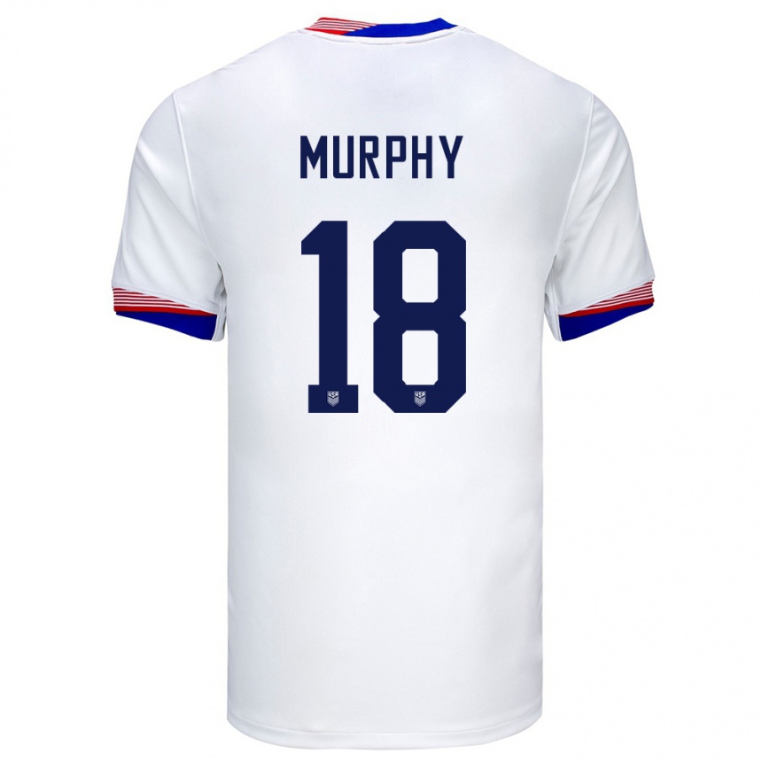 Niño Fútbol Camiseta Estados Unidos Casey Murphy #18 Blanco 1ª Equipación 24-26