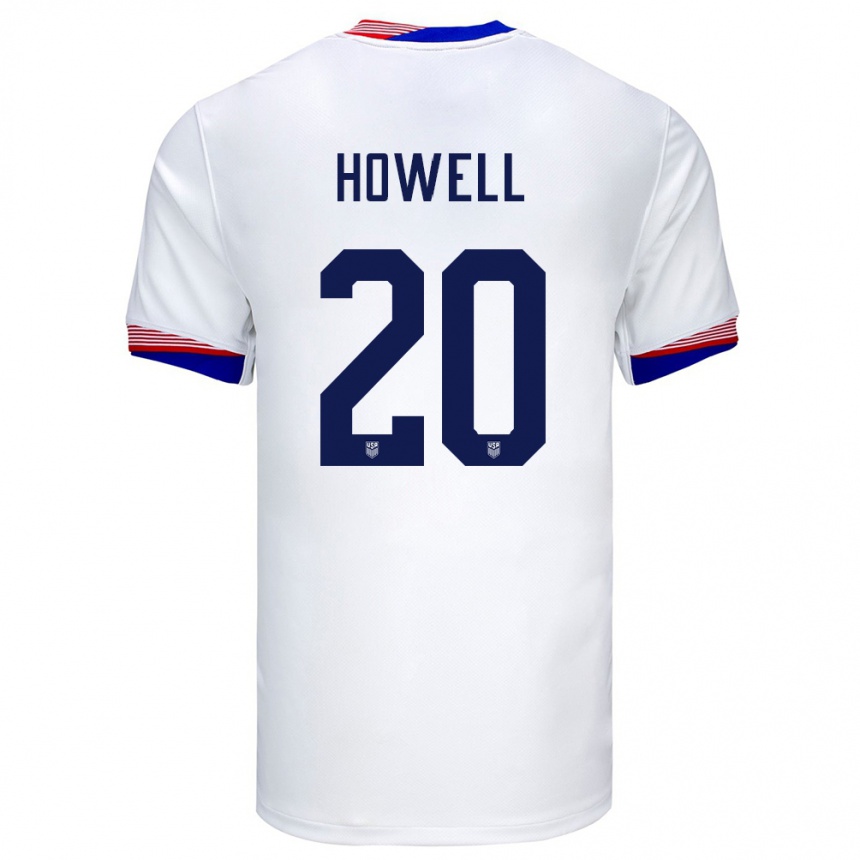 Niño Fútbol Camiseta Estados Unidos Jaelin Howell #20 Blanco 1ª Equipación 24-26