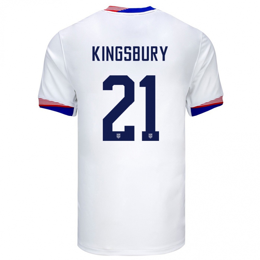 Niño Fútbol Camiseta Estados Unidos Aubrey Kingsbury #21 Blanco 1ª Equipación 24-26