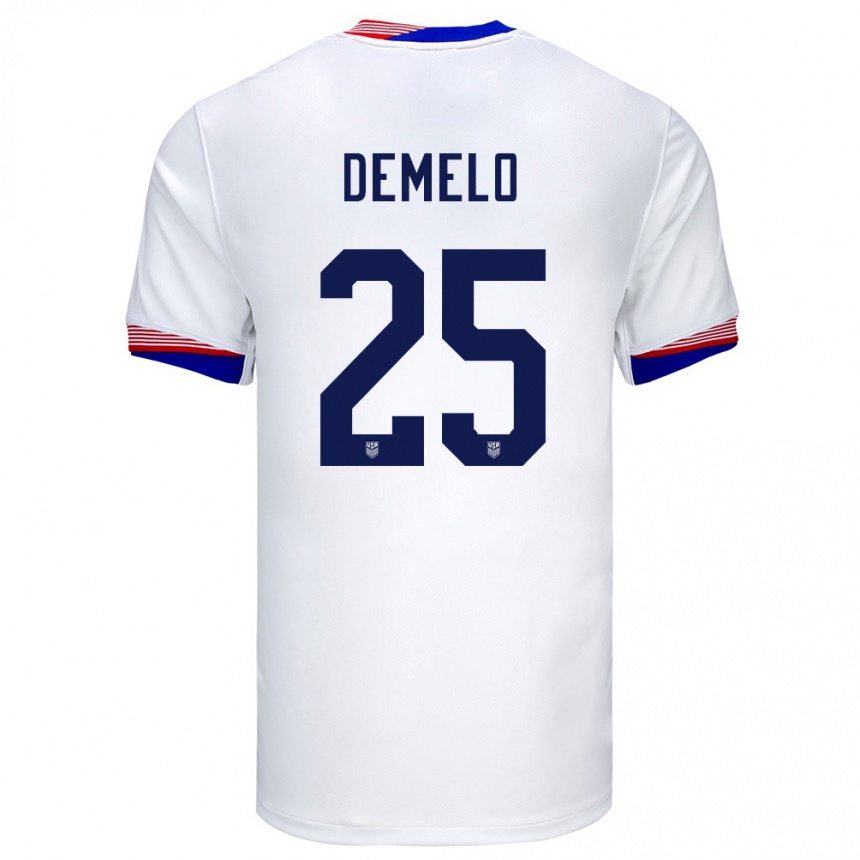 Niño Fútbol Camiseta Estados Unidos Savannah Demelo #25 Blanco 1ª Equipación 24-26