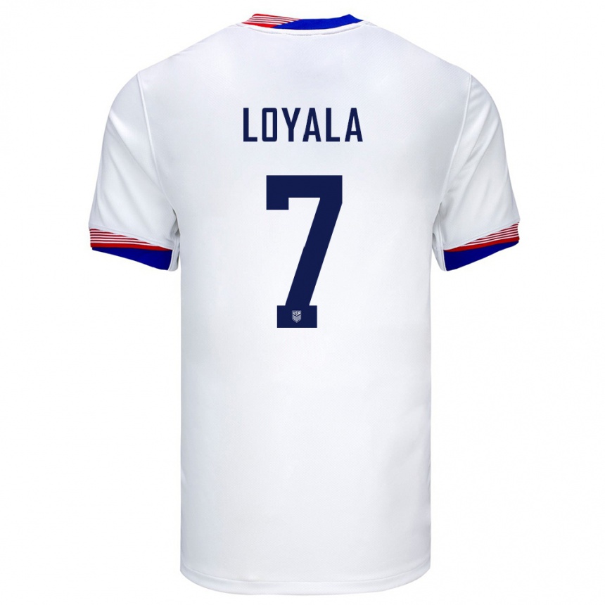 Niño Fútbol Camiseta Estados Unidos Favian Loyala #7 Blanco 1ª Equipación 24-26