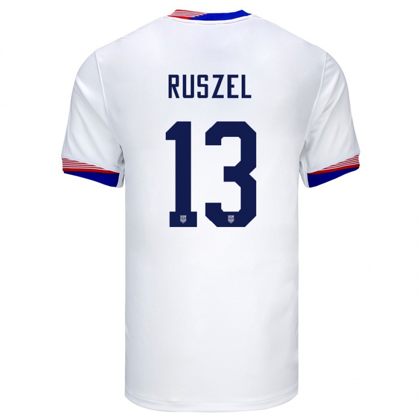 Niño Fútbol Camiseta Estados Unidos Marcel Ruszel #13 Blanco 1ª Equipación 24-26