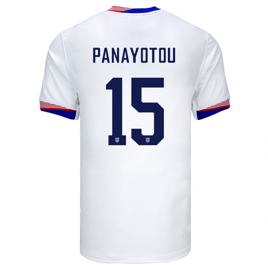 Niño Fútbol Camiseta Estados Unidos Jack Panayotou #15 Blanco 1ª Equipación 24-26