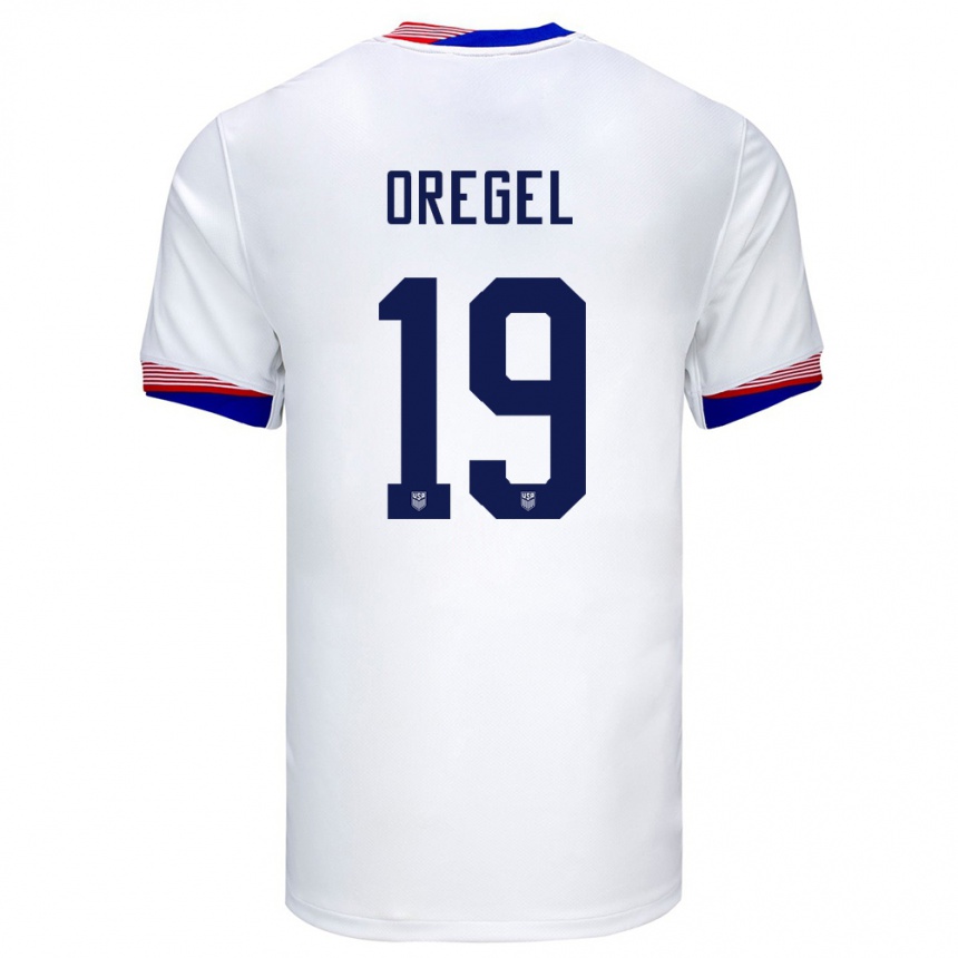 Niño Fútbol Camiseta Estados Unidos Sergio Oregel #19 Blanco 1ª Equipación 24-26