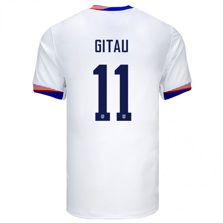 Niño Fútbol Camiseta Estados Unidos Andre Gitau #11 Blanco 1ª Equipación 24-26