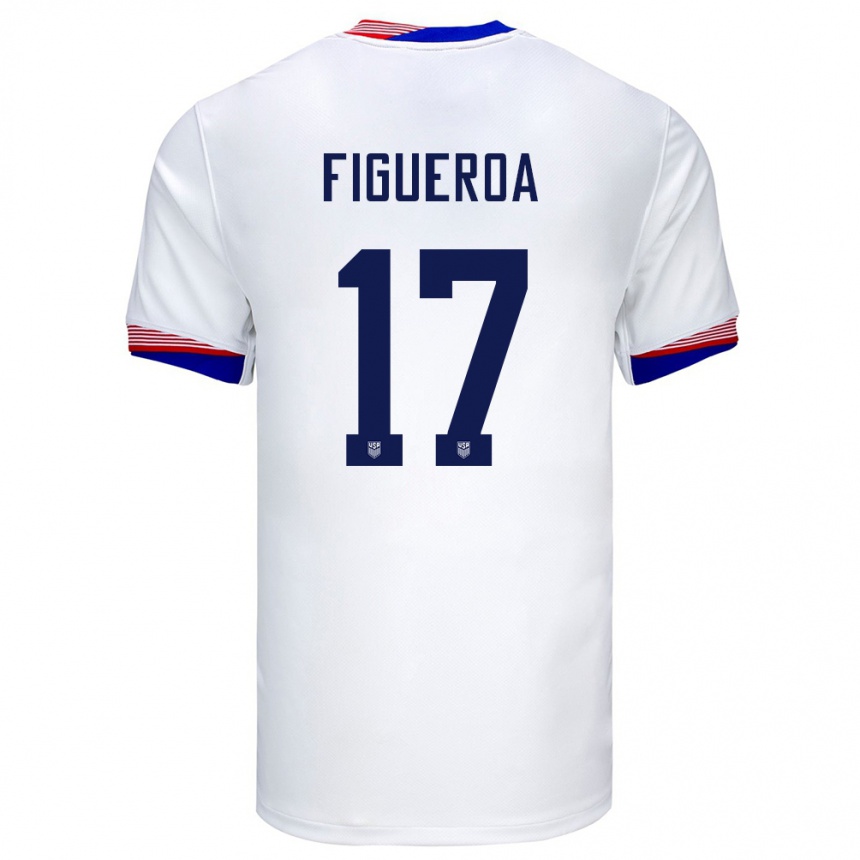 Niño Fútbol Camiseta Estados Unidos Keyrol Figueroa #17 Blanco 1ª Equipación 24-26