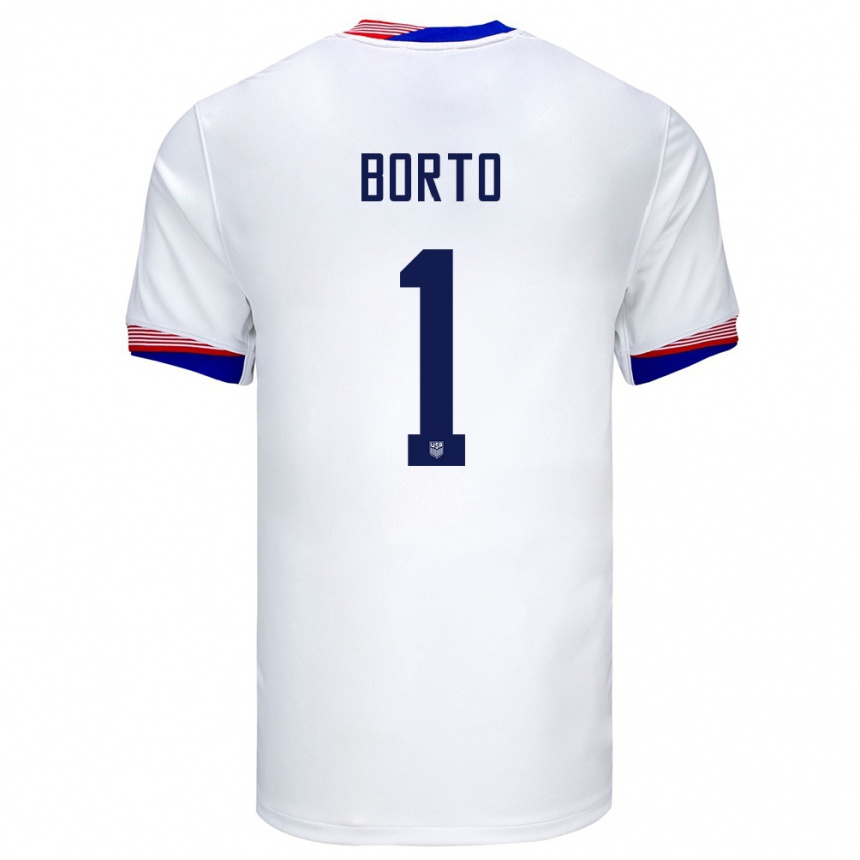 Niño Fútbol Camiseta Estados Unidos Alexander Borto #1 Blanco 1ª Equipación 24-26