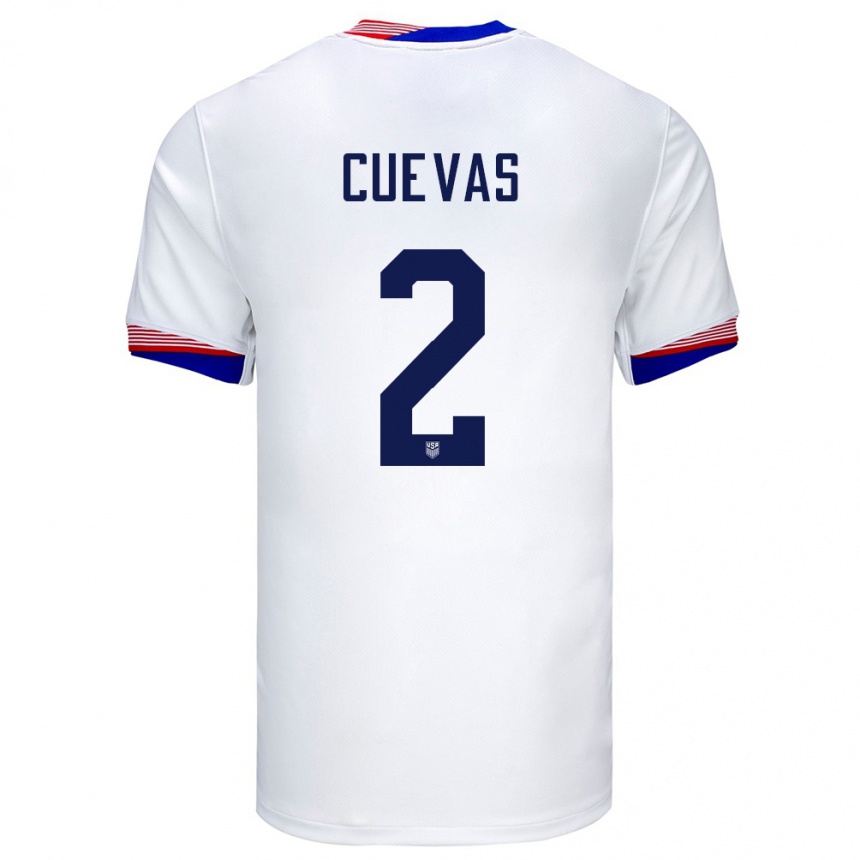 Niño Fútbol Camiseta Estados Unidos Mauricio Cuevas #2 Blanco 1ª Equipación 24-26