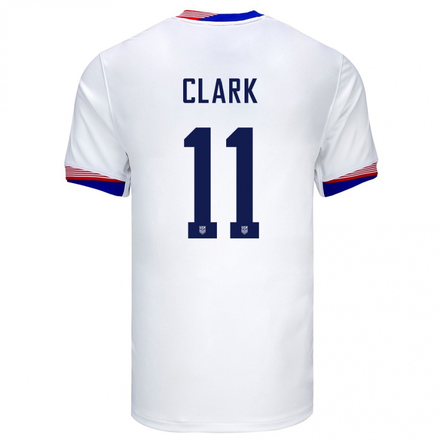 Niño Fútbol Camiseta Estados Unidos Caden Clark #11 Blanco 1ª Equipación 24-26