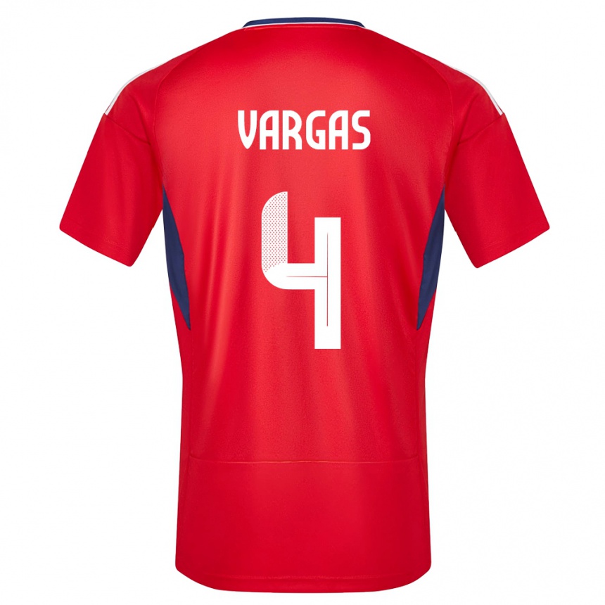 Niño Fútbol Camiseta Costa Rica Juan Pablo Vargas #4 Rojo 1ª Equipación 24-26