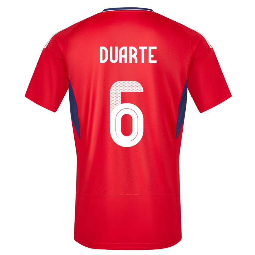 Niño Fútbol Camiseta Costa Rica Oscar Duarte #6 Rojo 1ª Equipación 24-26