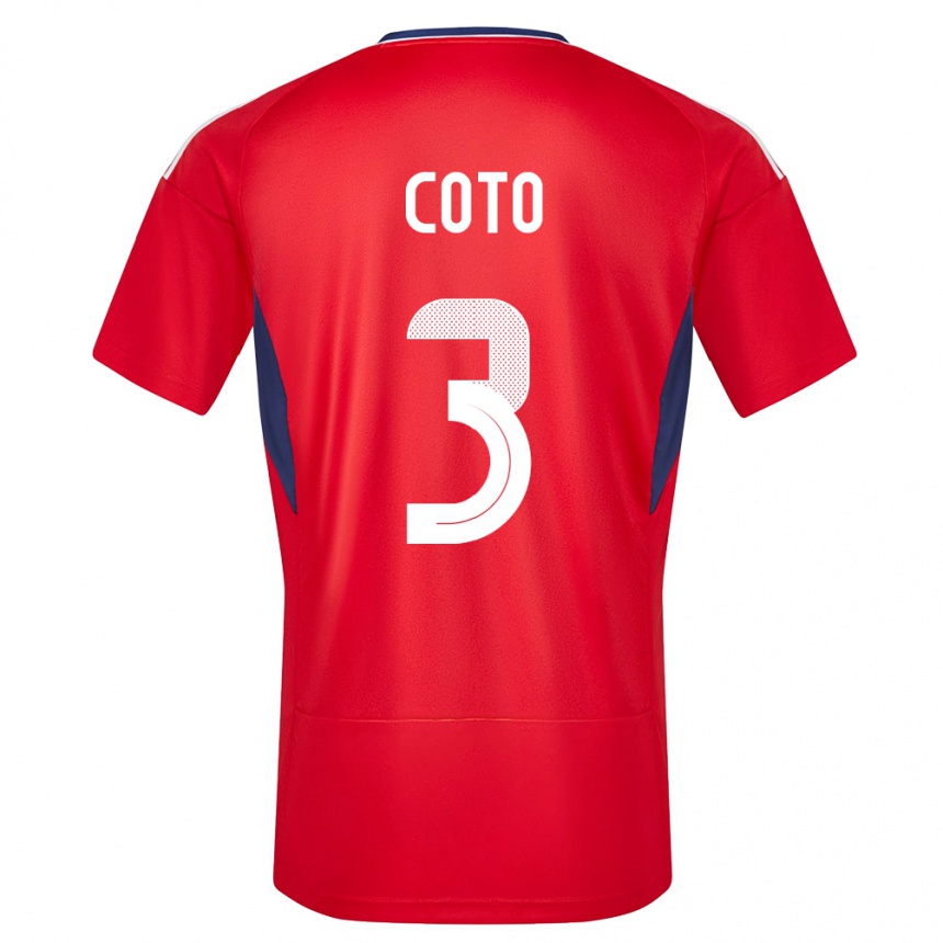 Niño Fútbol Camiseta Costa Rica Maria Coto #3 Rojo 1ª Equipación 24-26