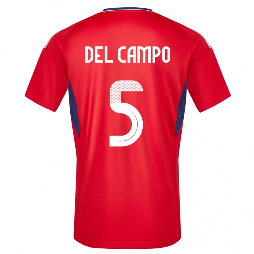 Niño Fútbol Camiseta Costa Rica Valeria Del Campo #5 Rojo 1ª Equipación 24-26