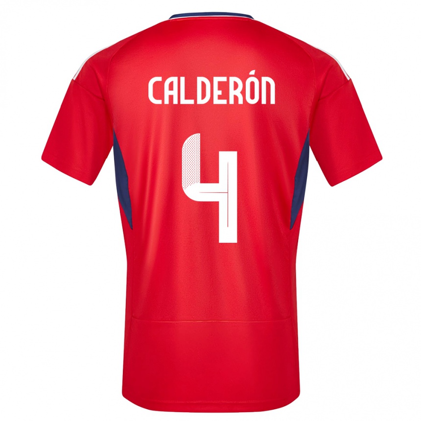 Niño Fútbol Camiseta Costa Rica Brandon Calderon #4 Rojo 1ª Equipación 24-26
