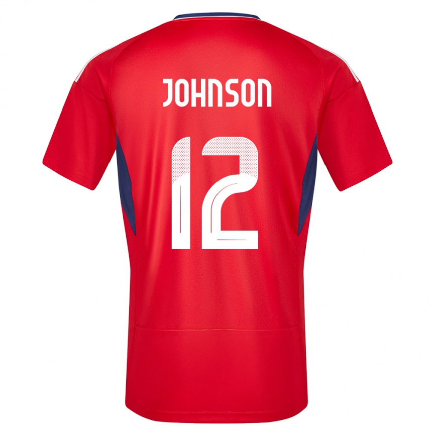 Niño Fútbol Camiseta Costa Rica Shawn Johnson #12 Rojo 1ª Equipación 24-26