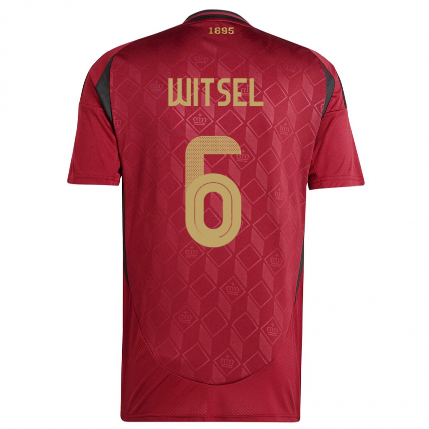 Niño Fútbol Camiseta Bélgica Axel Witsel #6 Borgoña 1ª Equipación 24-26