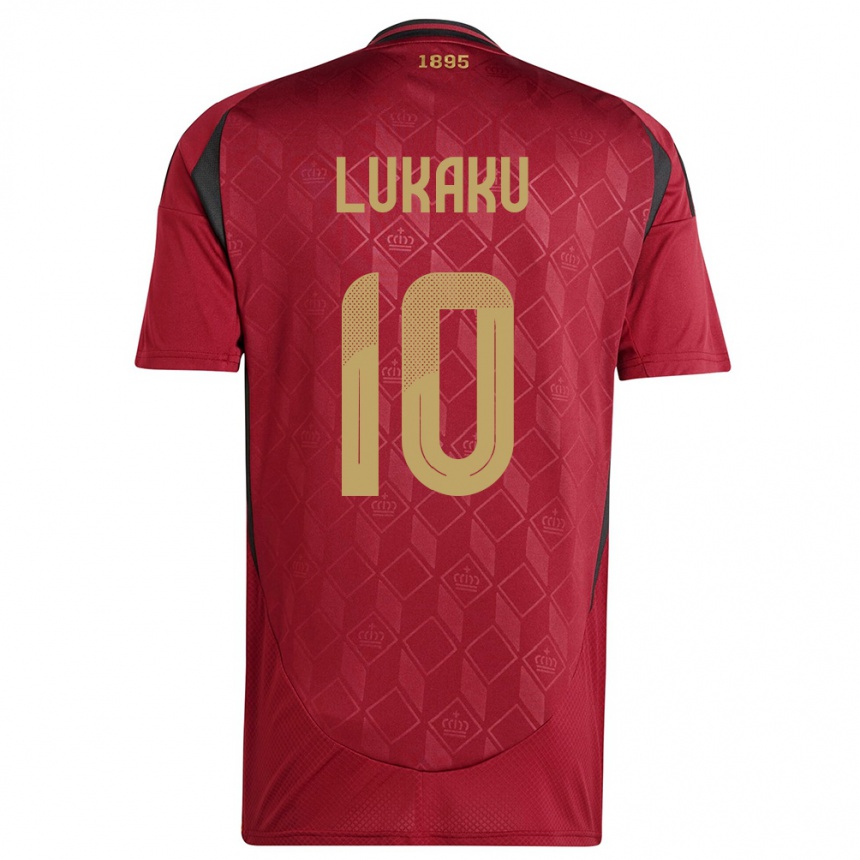 Niño Fútbol Camiseta Bélgica Romelu Lukaku #10 Borgoña 1ª Equipación 24-26