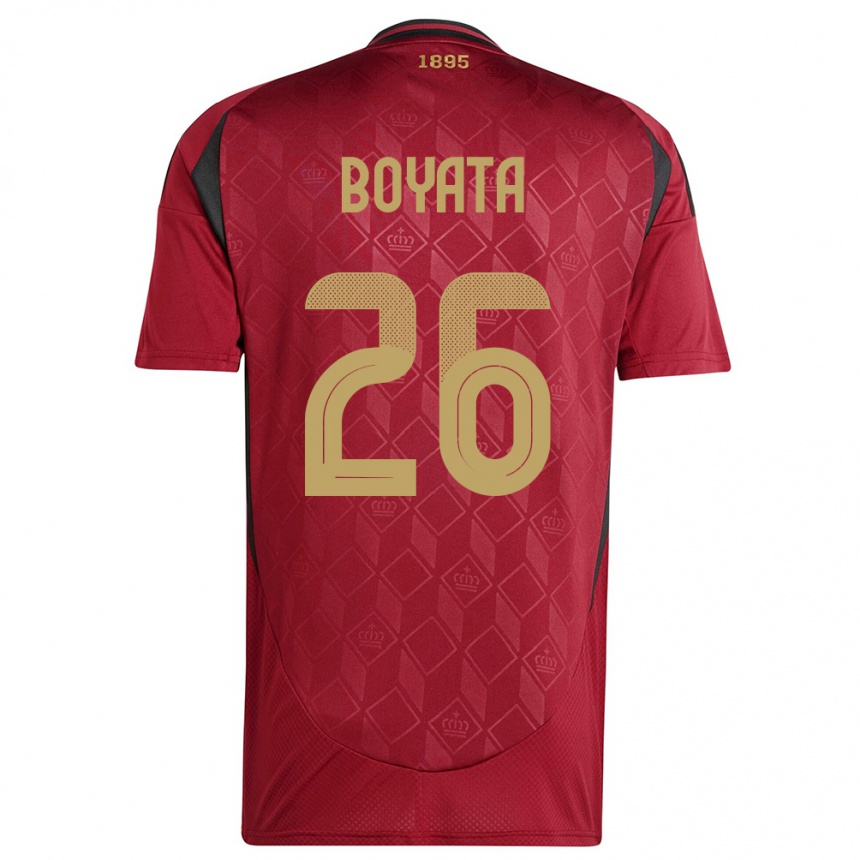 Niño Fútbol Camiseta Bélgica Dedryck Boyata #26 Borgoña 1ª Equipación 24-26