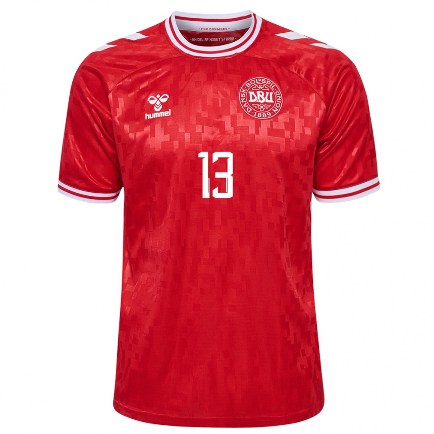 Niño Fútbol Camiseta Dinamarca Frej Andersen #13 Rojo 1ª Equipación 24-26