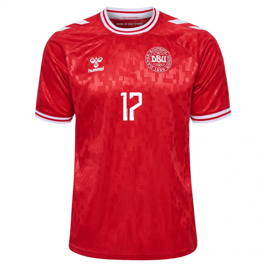 Niño Fútbol Camiseta Dinamarca Rikke Marie Madsen #17 Rojo 1ª Equipación 24-26