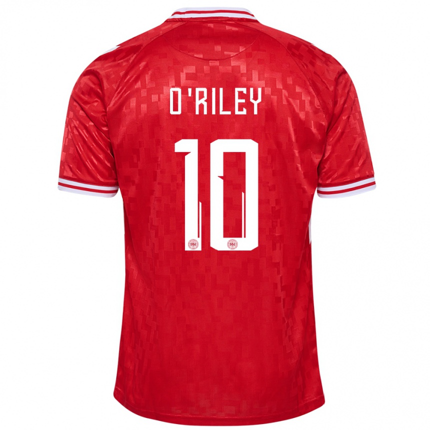 Niño Fútbol Camiseta Dinamarca Matt O Riley #10 Rojo 1ª Equipación 24-26