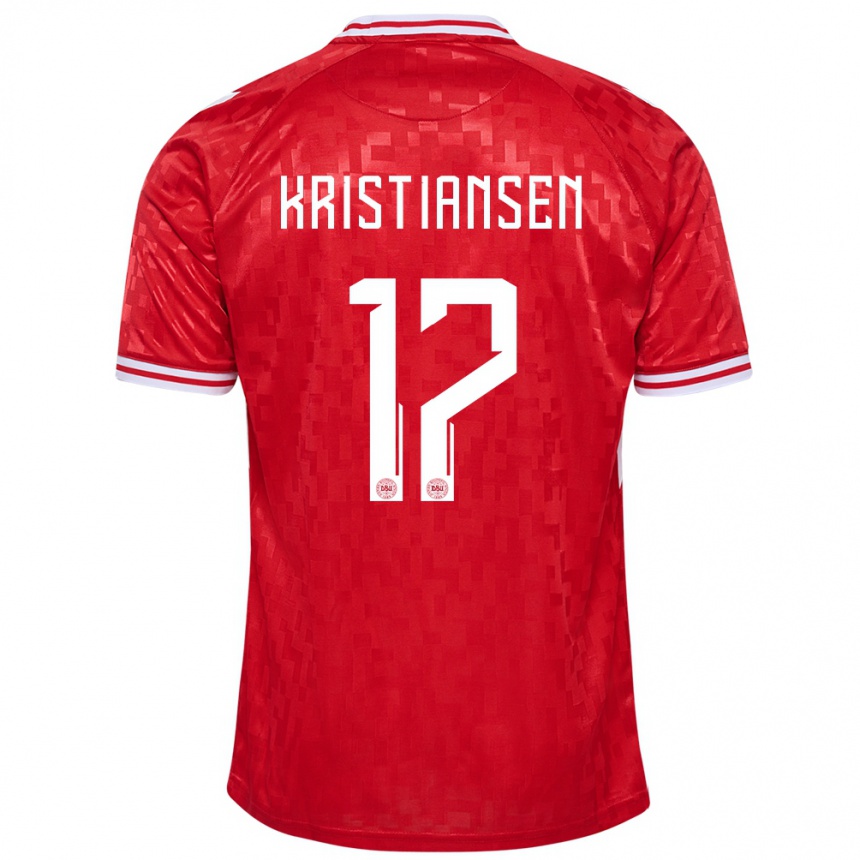 Niño Fútbol Camiseta Dinamarca Victor Kristiansen #17 Rojo 1ª Equipación 24-26