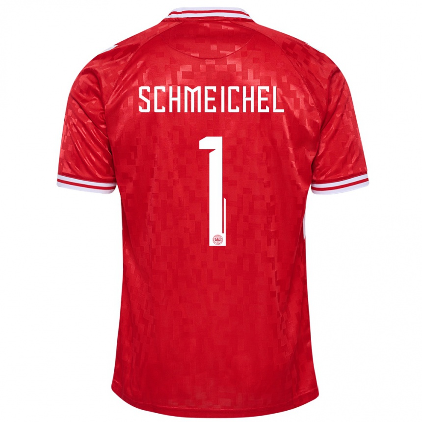 Niño Fútbol Camiseta Dinamarca Kasper Schmeichel #1 Rojo 1ª Equipación 24-26