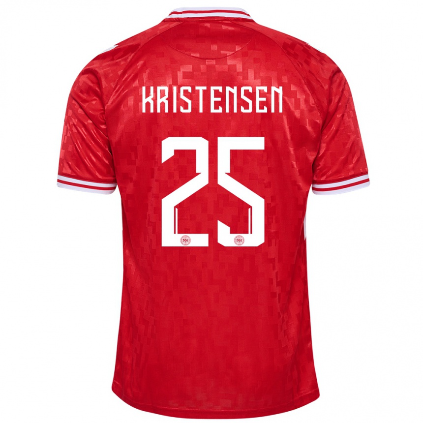 Niño Fútbol Camiseta Dinamarca Rasmus Kristensen #25 Rojo 1ª Equipación 24-26