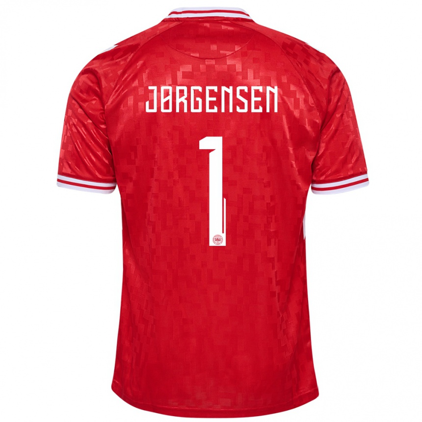 Niño Fútbol Camiseta Dinamarca Filip Jørgensen #1 Rojo 1ª Equipación 24-26