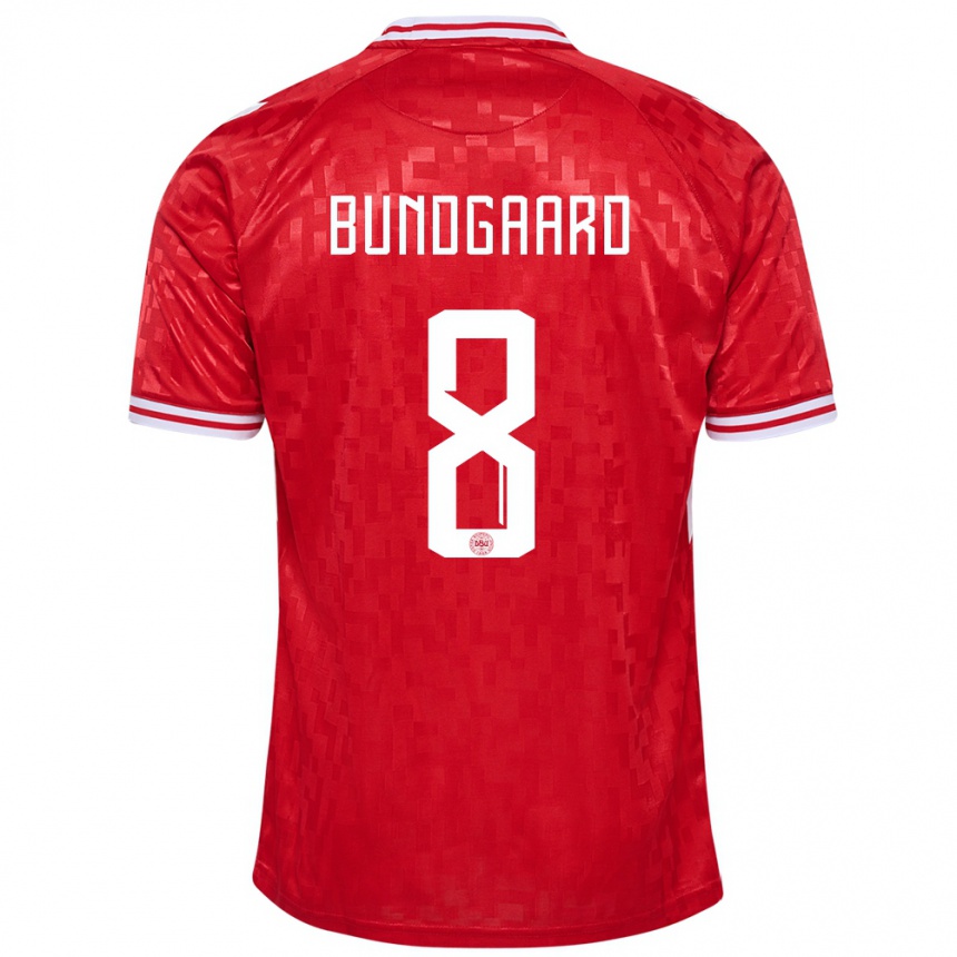 Niño Fútbol Camiseta Dinamarca Filip Bundgaard #8 Rojo 1ª Equipación 24-26