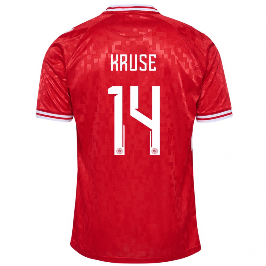 Niño Fútbol Camiseta Dinamarca David Kruse #14 Rojo 1ª Equipación 24-26