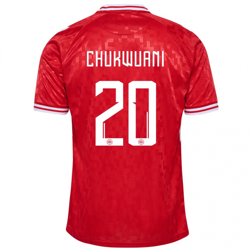 Niño Fútbol Camiseta Dinamarca Tochi Chukwuani #20 Rojo 1ª Equipación 24-26