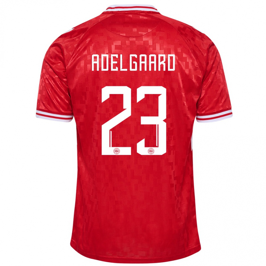 Niño Fútbol Camiseta Dinamarca Aske Adelgaard #23 Rojo 1ª Equipación 24-26