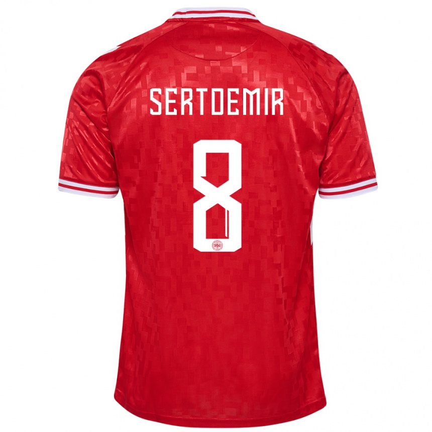 Niño Fútbol Camiseta Dinamarca Zidan Sertdemir #8 Rojo 1ª Equipación 24-26